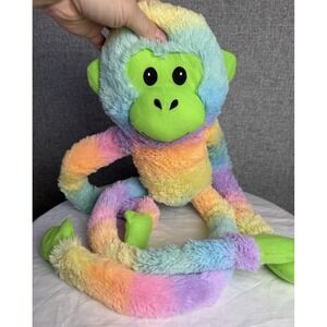 Goffa Pastel Rainbow 30" Plush Shaggy Long Arms Monkey Stuffed Animal Safari Toy